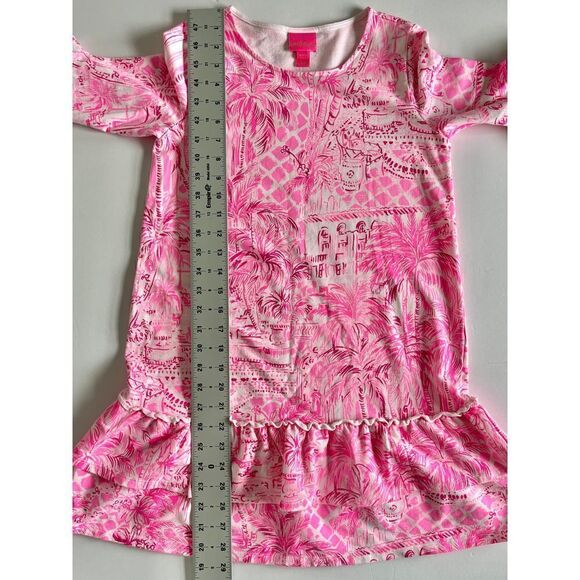 Lilly Pulitzer Kailyn Pink Blossom Palm Beach Paradise Dress Girls Size XL 12-14 - Picture 8 of 11